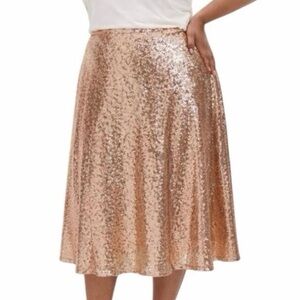 NWT Torrid SIZE 2 Gold Sequin A-line midi skirt